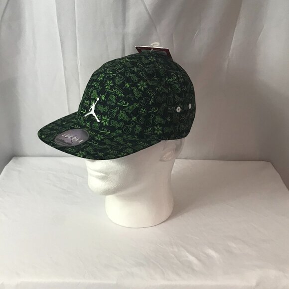 Jordan Air Multi Emblems Logos Activewear Athletic Cut Flat Bill Adjustable Hat